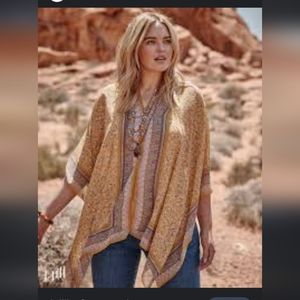 [ J Jill]  BRAND NEW WITH TAGS- mixed print two way poncho, One size.